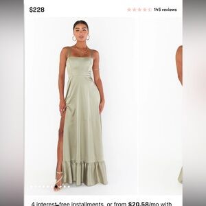 Elegant Olive Green Maxi Dress